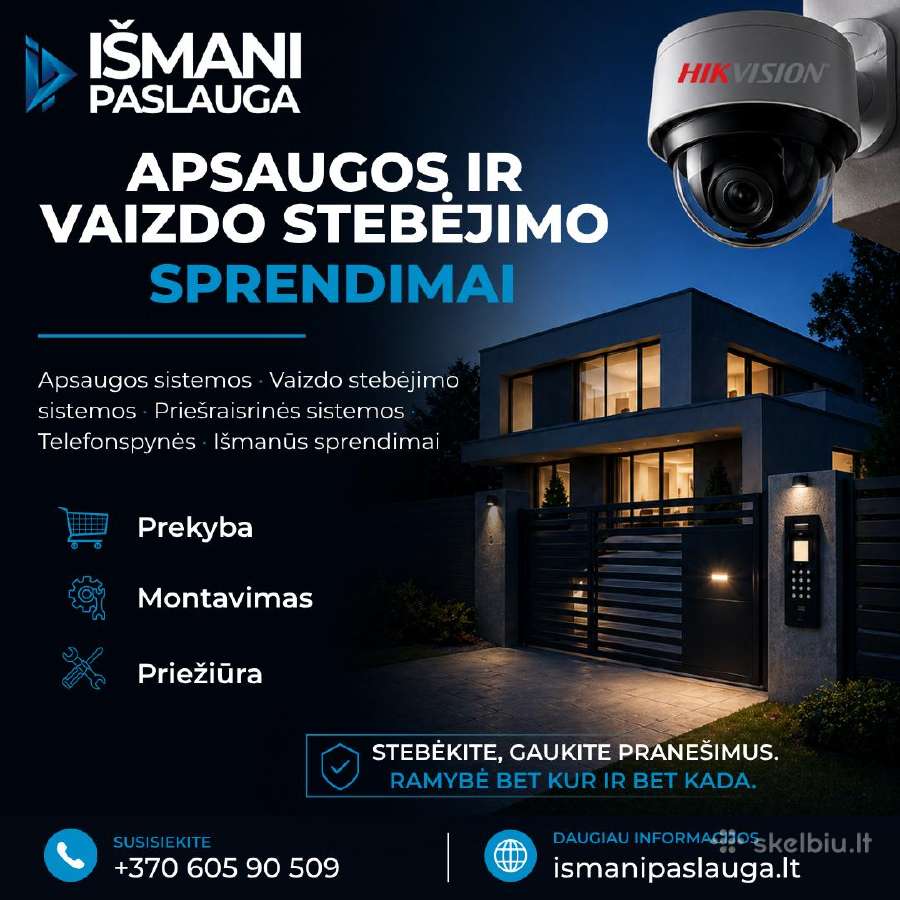 Vaizdo kamerų montavimas - Vilniaus apskrityje