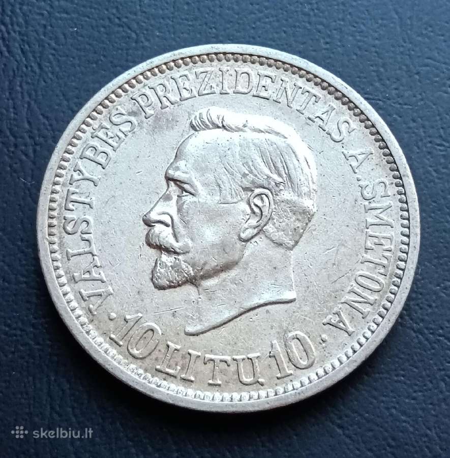 1938 m. proginė 10 litų sidabrinė moneta