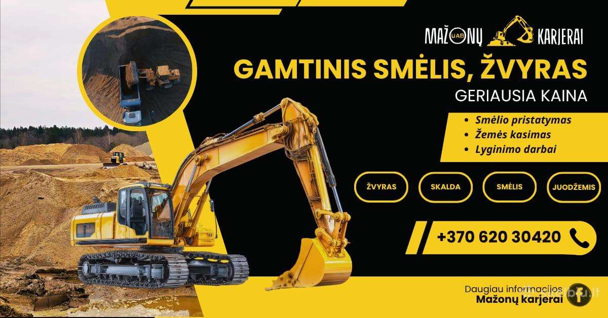 Gamtinis smėlis, žvyras.
