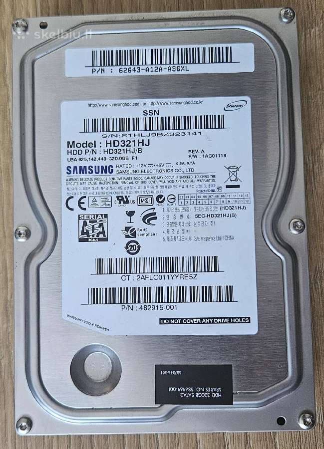 HDD Samsung 320gb 3,5 colio Sata