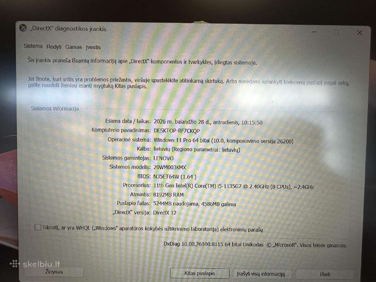 Lenovo Thinkpad T14s Gen 2 i5/256/8gb - nuotraukos Nr. 4