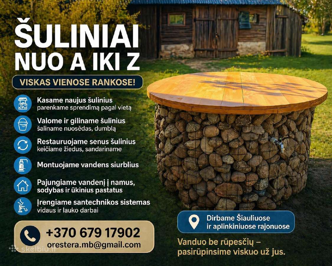 Kasame, valome, giliname ir remontuojame šulinius - nuotraukos Nr. 3