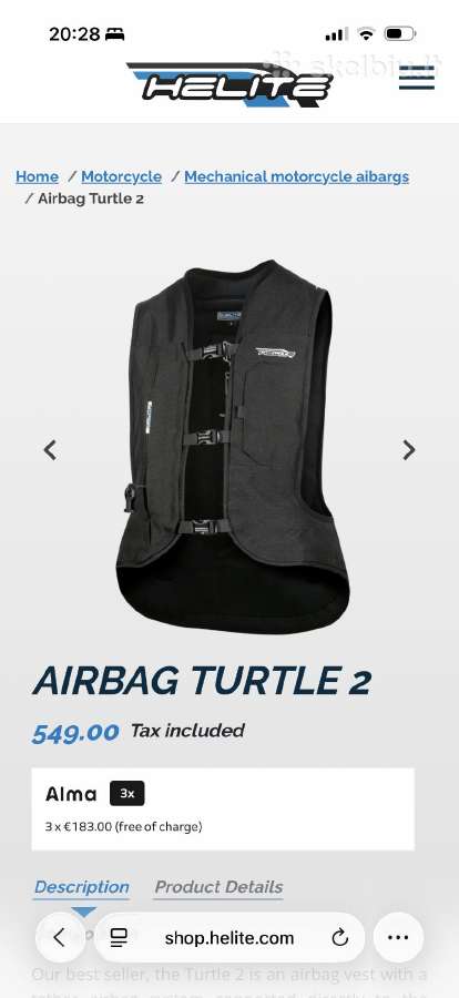 Helite Turtle 2 Moto Airbag