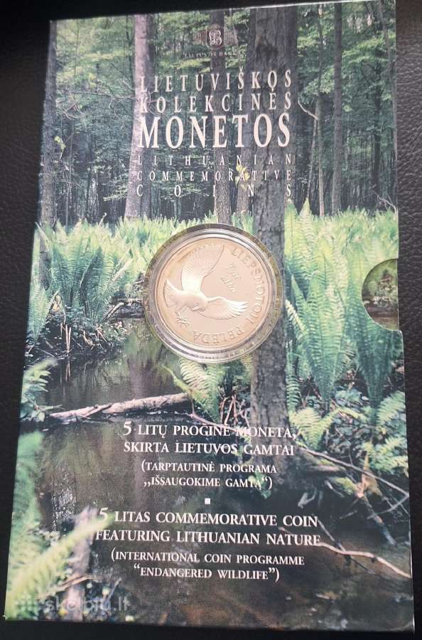 5litai progine moneta liepsnotoji peleda