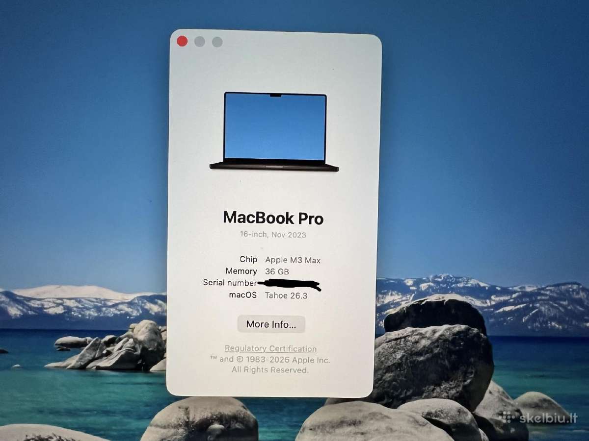 MacBook Pro 16'' M3 Max - nuotraukos Nr. 5