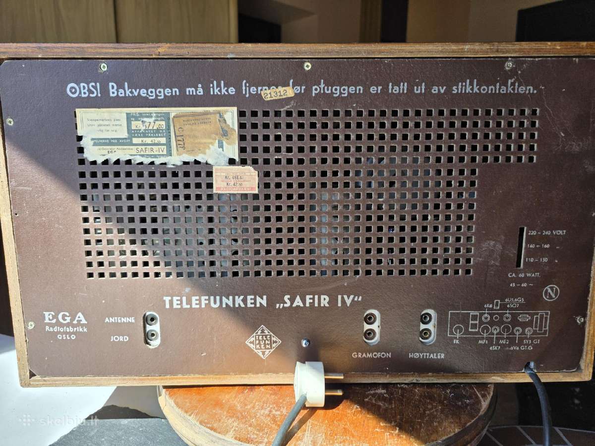 Lempinė radija Telefunken Safir Iv - nuotraukos Nr. 8
