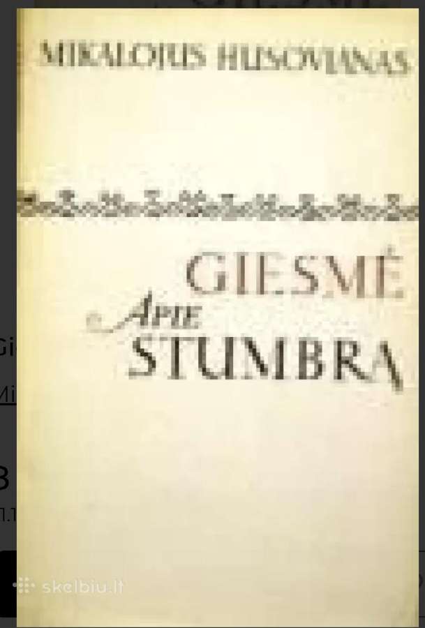 Giesmė apie stumbrą.mikalojus Husovianas
