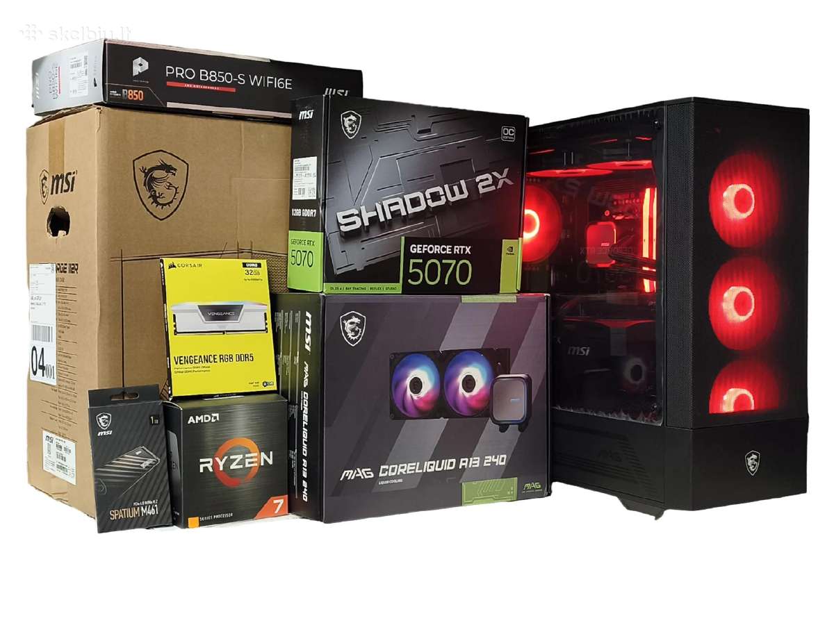 Rtx 5070 R7 7700x Ddr5 32gb 6000mts Msi B850 Wi-fi