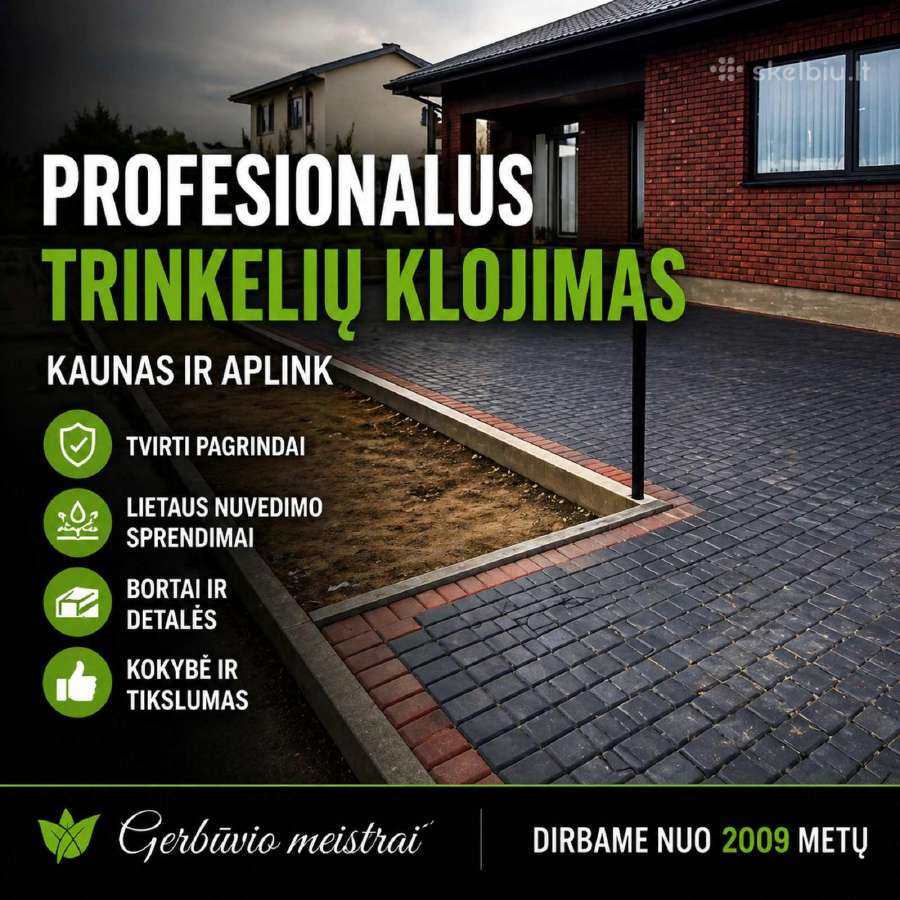 Trinkelių klojimas (kiti gerbūvio darbai)