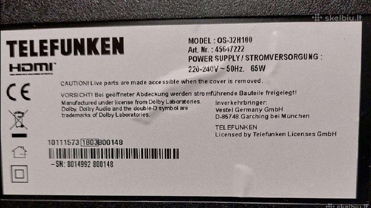 Televizorius su defektu - nuotraukos Nr. 2