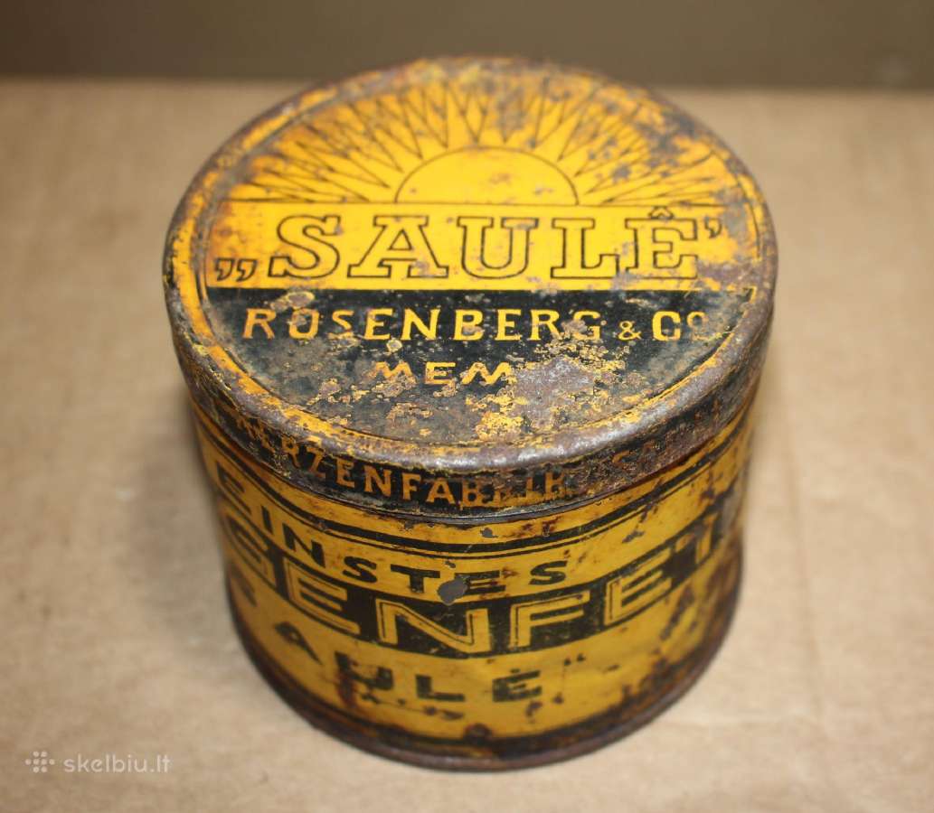 Rosenberg & Co Memel Saulė vežimų tepalo skardinė