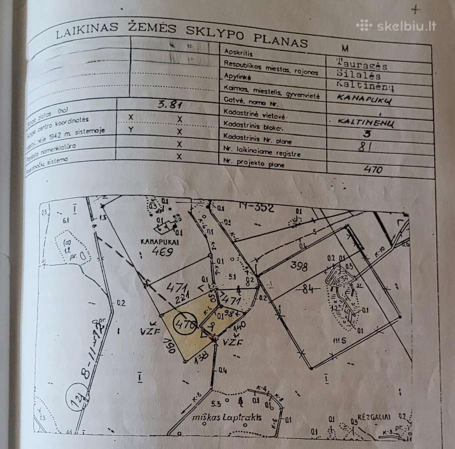 Parduodamas žemės sklypas su miško dalimi