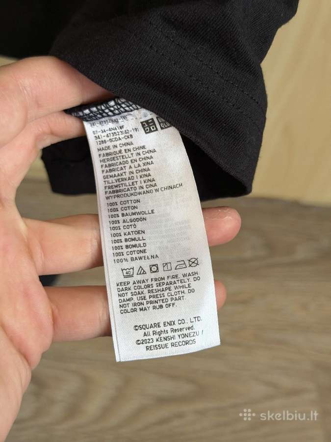 Uniqlo Kenshi Yonezu Final Fantasy Wolf Juoda XL - nuotraukos Nr. 6