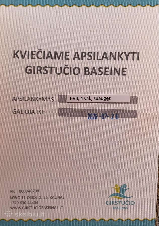 Kvietimai į Girstučio baseiną