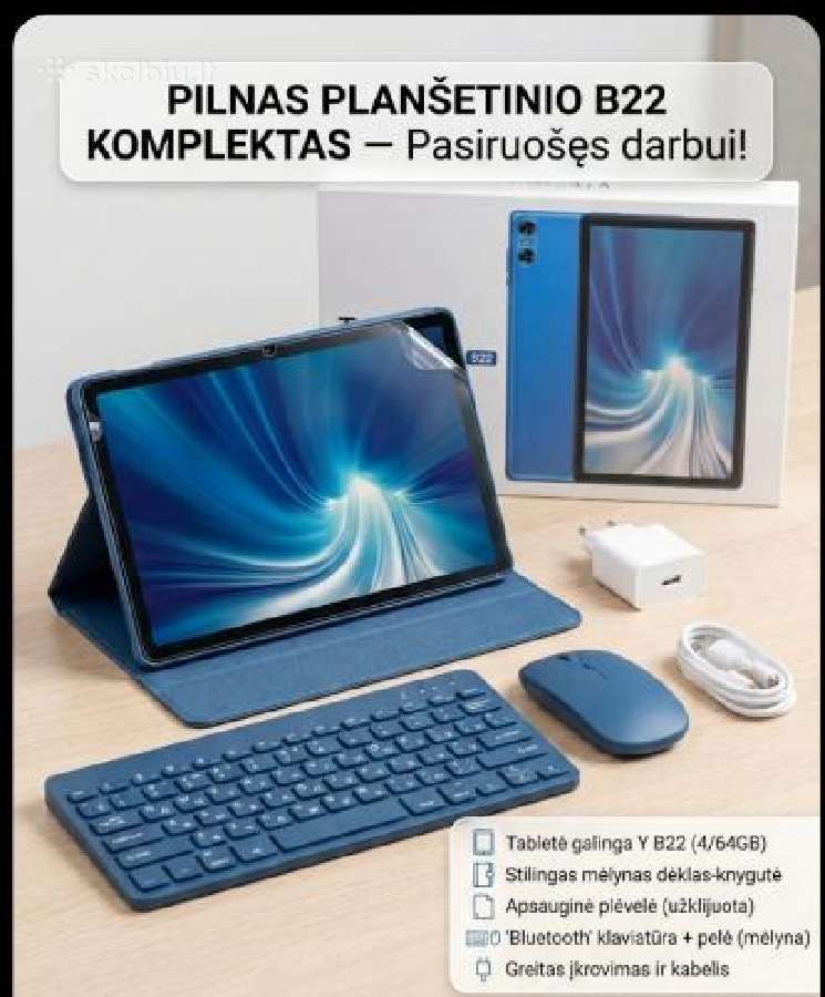 Pilnas planšetės B22 komplektas paruošta darbui!