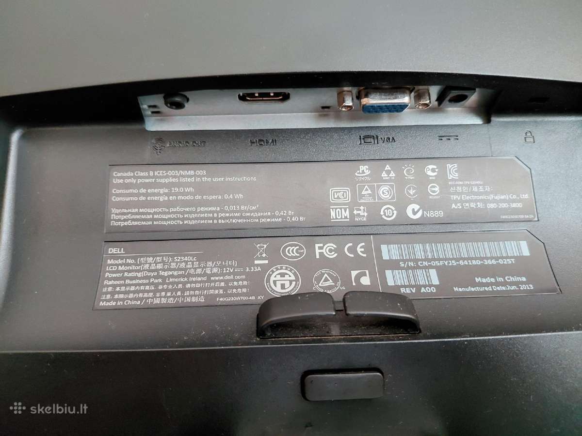 Monitorius Dell S2340lc - nuotraukos Nr. 5