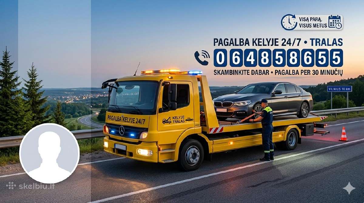 Pagalba Kelyje Tralas Krovinio pervežimas - nuotraukos Nr. 4