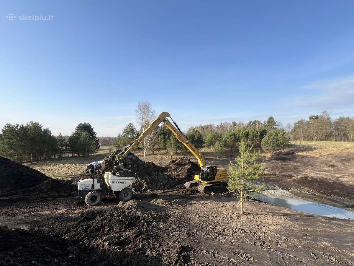 Tvenkiniu kasimas, valymas, ilgastrelis Cat 323
