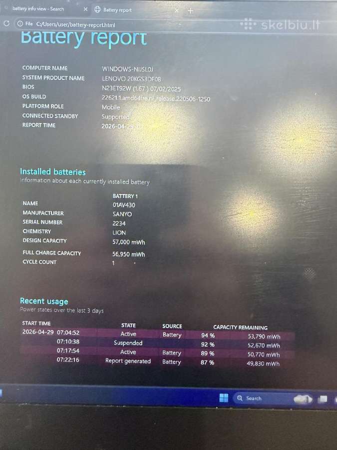 Lenovo Thinkpad X1 Carbon 6gen i7 - nuotraukos Nr. 9