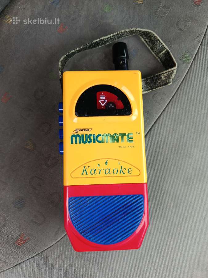 Nešiojamas karaoke grotuvas su mikrofonu