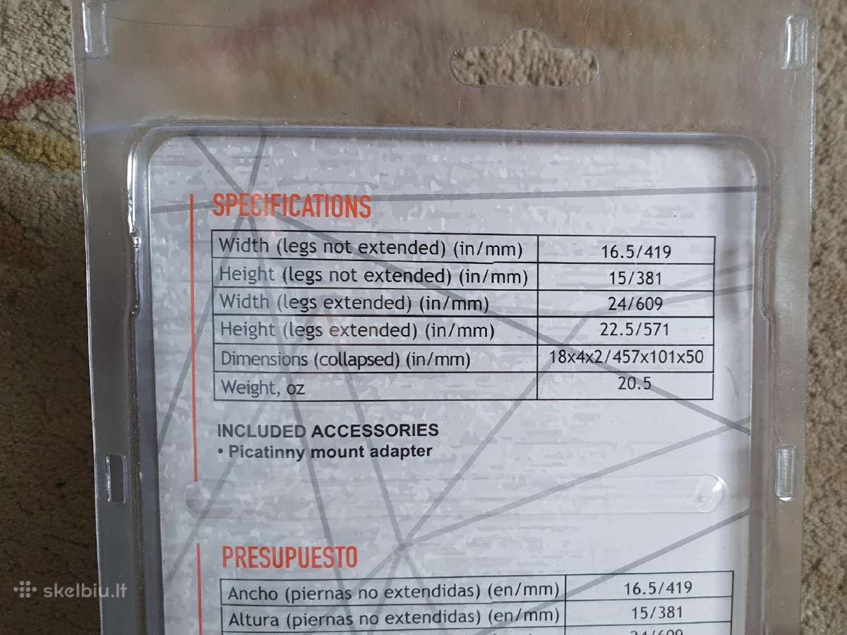 Bipod kojelės ginklui 38-60cm - nuotraukos Nr. 2