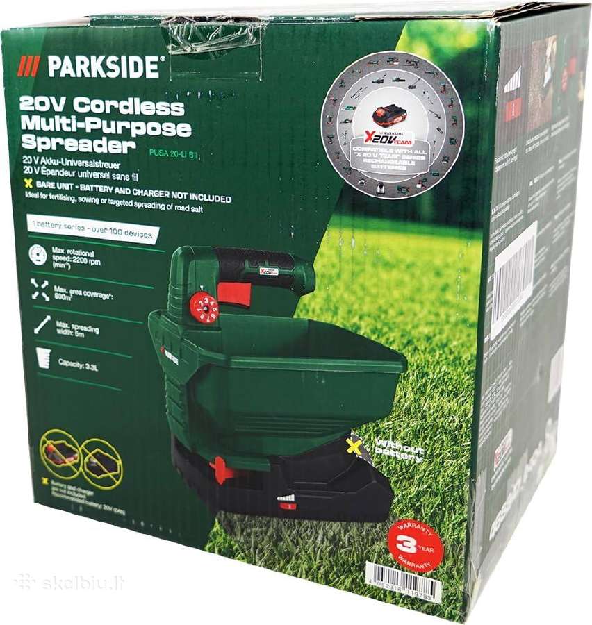 Parkside seklu druskos smėlio barstykle
