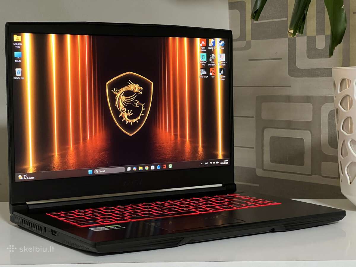 Parduodamas Msi Gf65 su Gtx 1660ti, I7-10k, 144hz. - nuotraukos Nr. 2