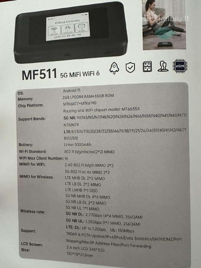 5G Portable Mifi - nuotraukos Nr. 3