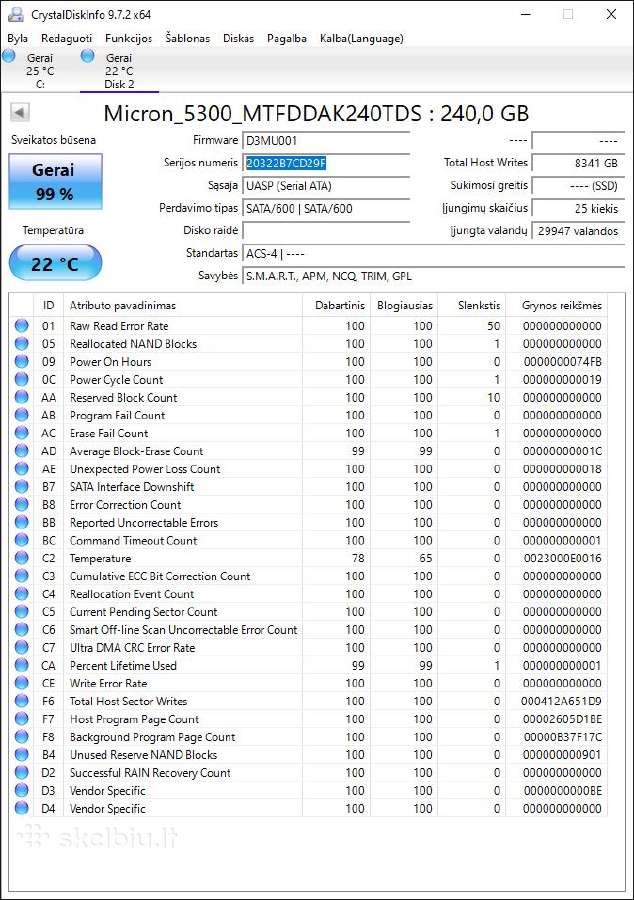 Serverinis SSD Micron 240 GB - nuotraukos Nr. 2