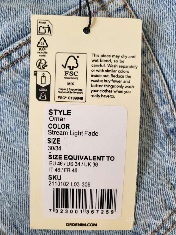 Vyriski Dzinsai aukstos kokybes ,Dr Denim' 30/34 - nuotraukos Nr. 7