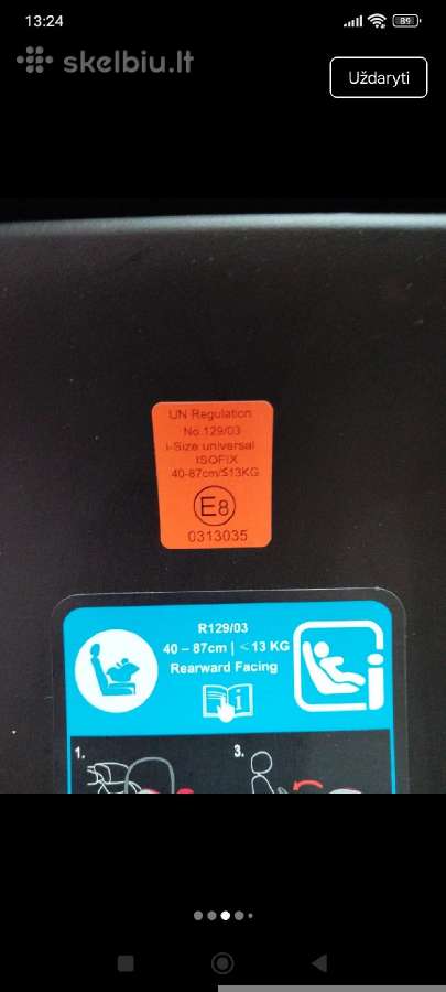 Elo lux tutis kedute isofix baze ir adapteriai - nuotraukos Nr. 4