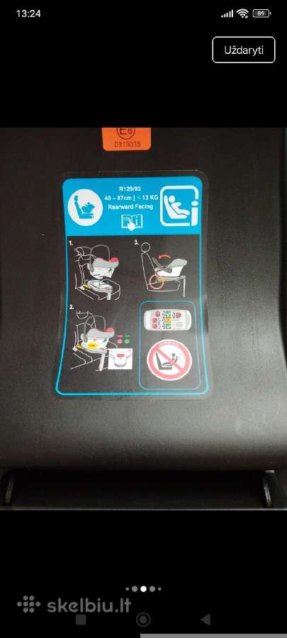 Elo lux tutis kedute isofix baze ir adapteriai - nuotraukos Nr. 6