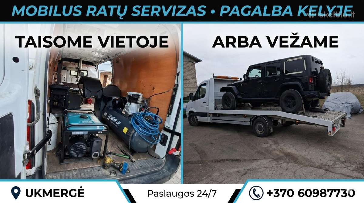 Tralas Ukmergė, 24/7+ mobilus ratu servizas kelyjė
