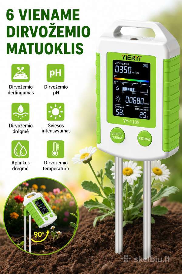 2024! Dirvožemio Ph ir drėgmės matuoklis - nuotraukos Nr. 17