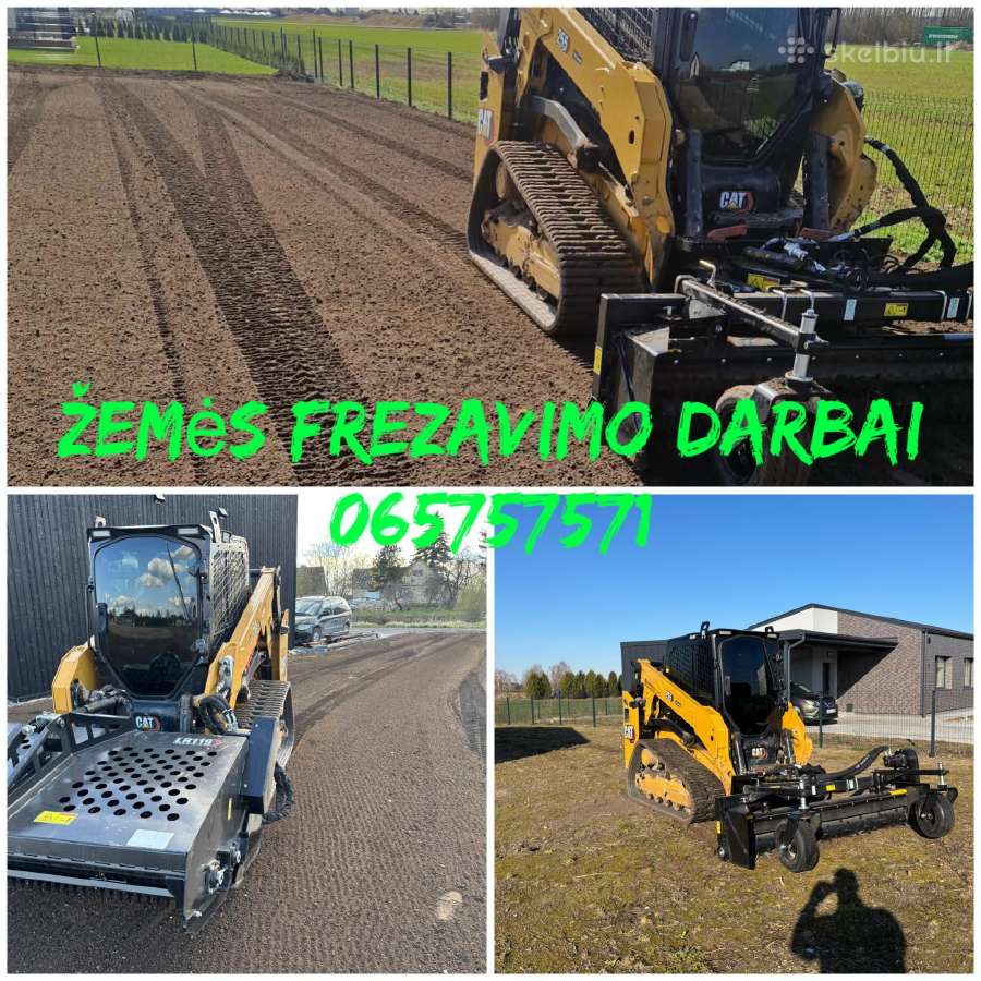 Žemės frezavimas kultivavimas grebimas bobcat tech