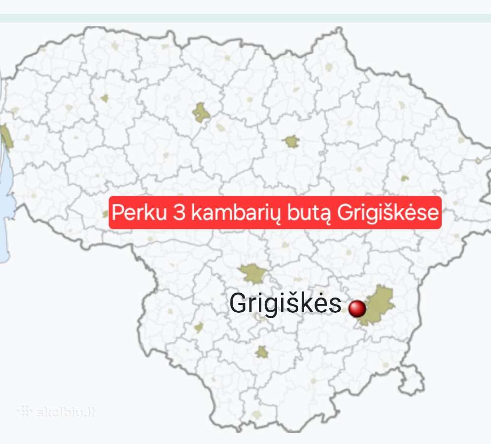 Perku 3 kambarių butą Grigiškėse