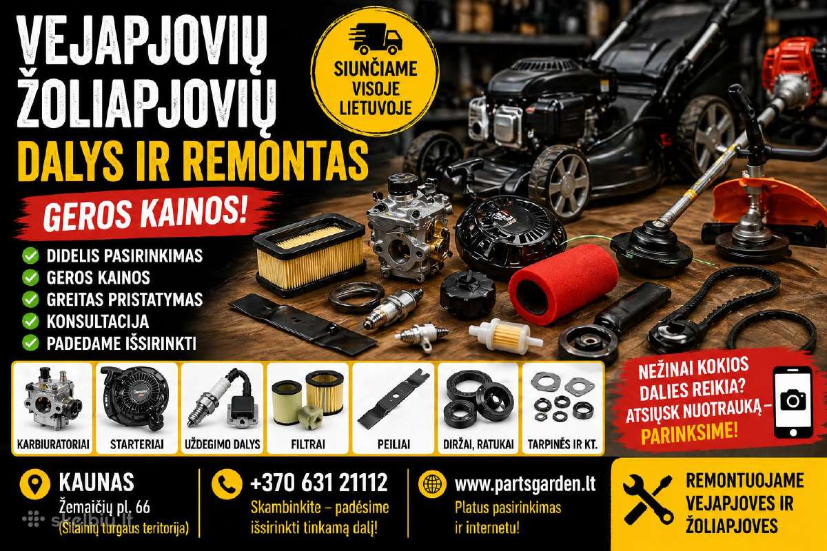 Vejapjovių ir žoliapjovių Dalys – Geros Kainos!