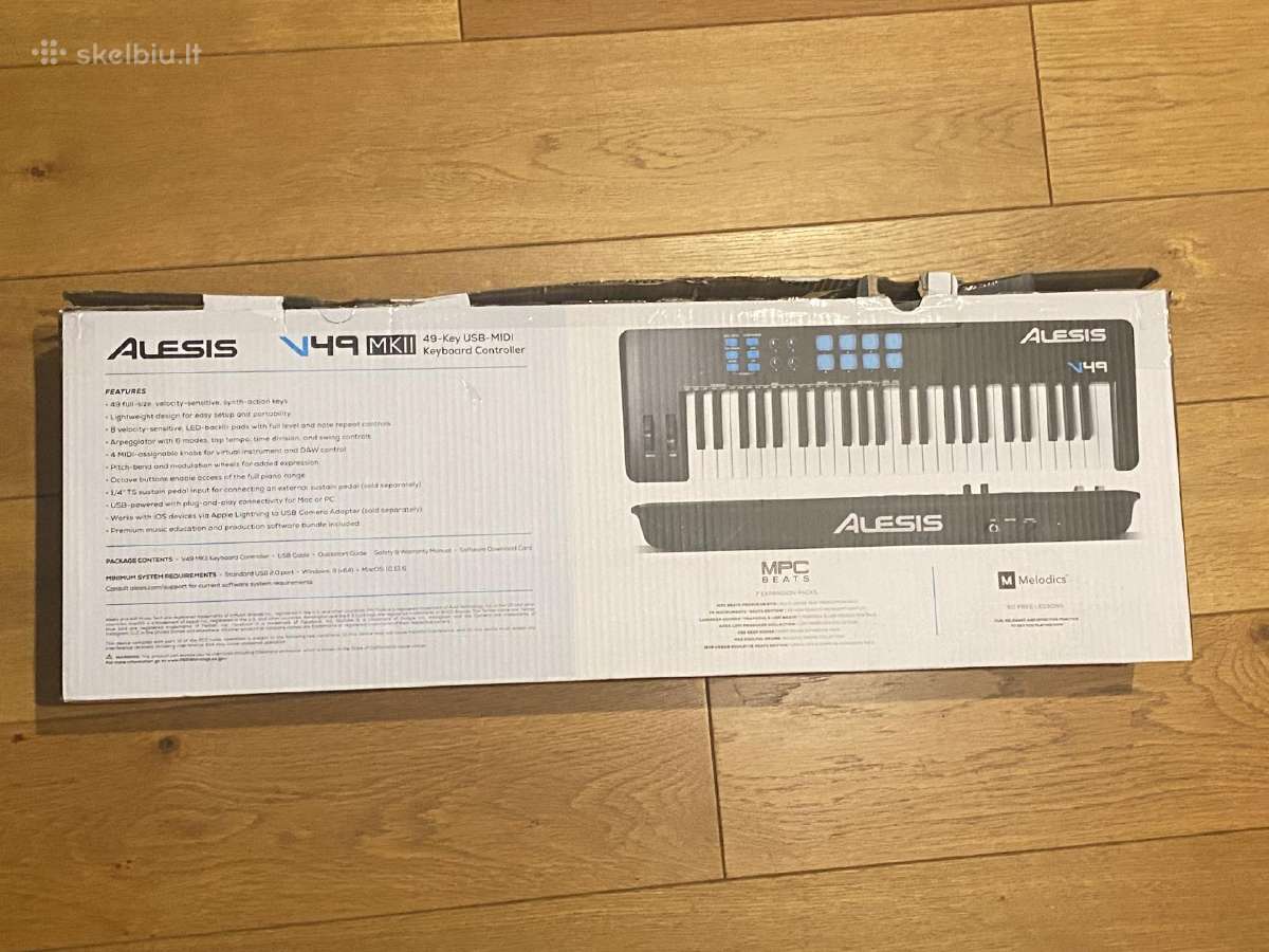 Alesis V49 Mkii 49 klavišų Midi klaviatūra - nuotraukos Nr. 3