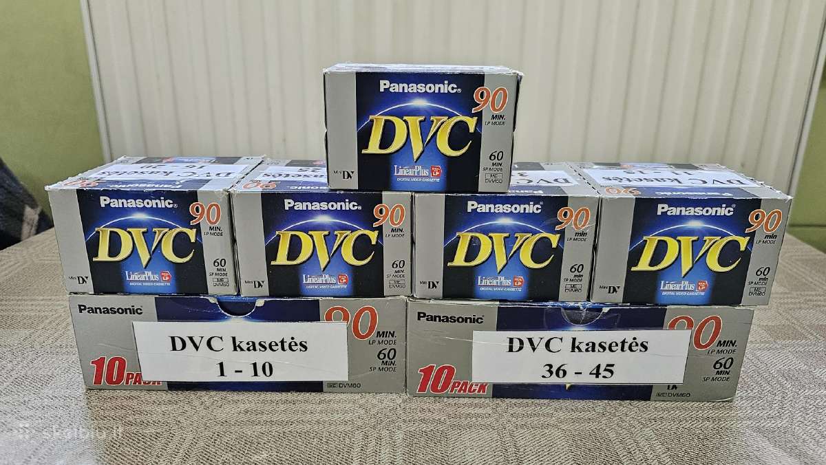 Parduodamos vieną kartą panaudotos Mini Dv kasetės