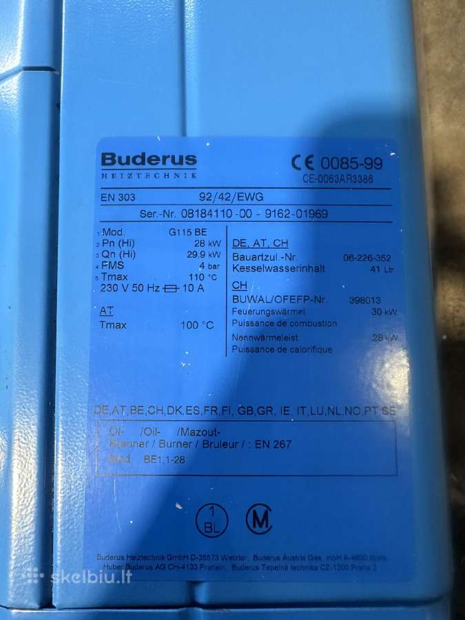 Parduodami Buderus skysto kuro katilai, detalės - nuotraukos Nr. 6