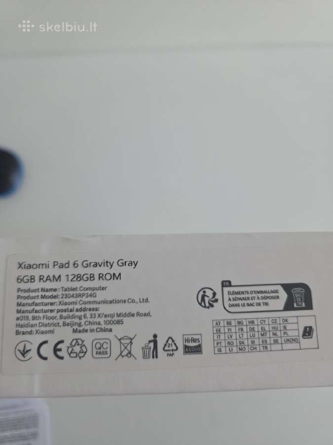 Naujas Xiaomi 6pad 6gb + 128gb - nuotraukos Nr. 3