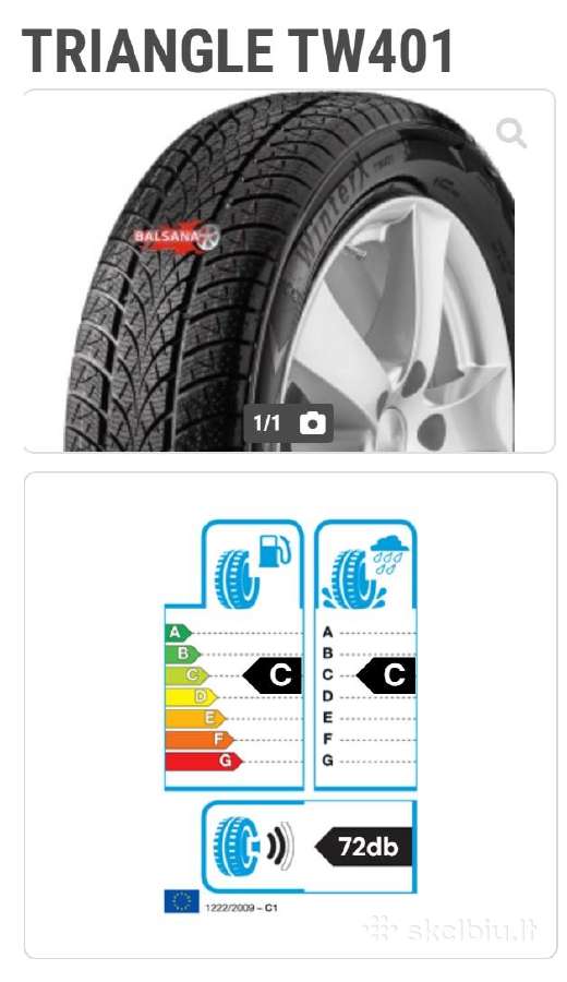 Žieminės padangos Triangle Tw401 225/60 R16 - nuotraukos Nr. 2