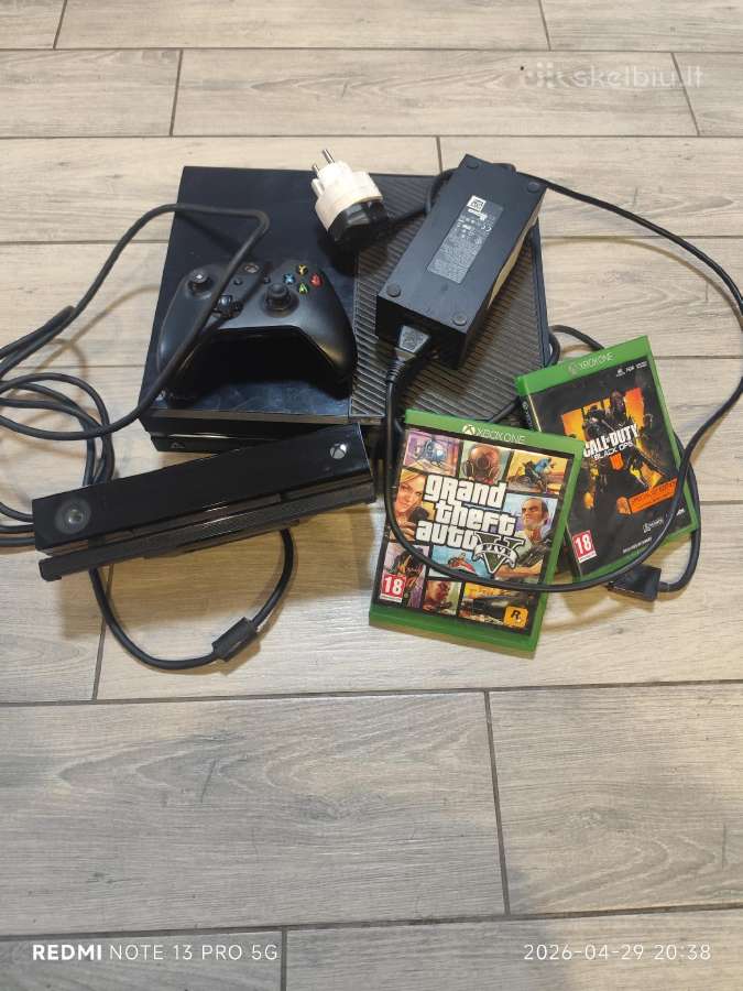 Xbox one + Kinect + Pultelis + 2 žaidimai
