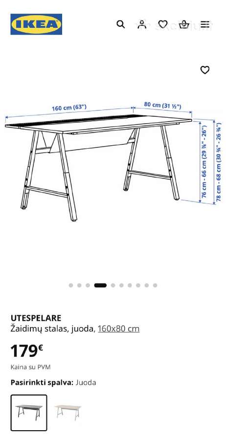 Ikea Utespelare stalas (16080) – puikios būklės - nuotraukos Nr. 4