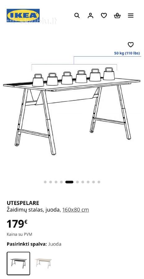 Ikea Utespelare stalas (16080) – puikios būklės - nuotraukos Nr. 5