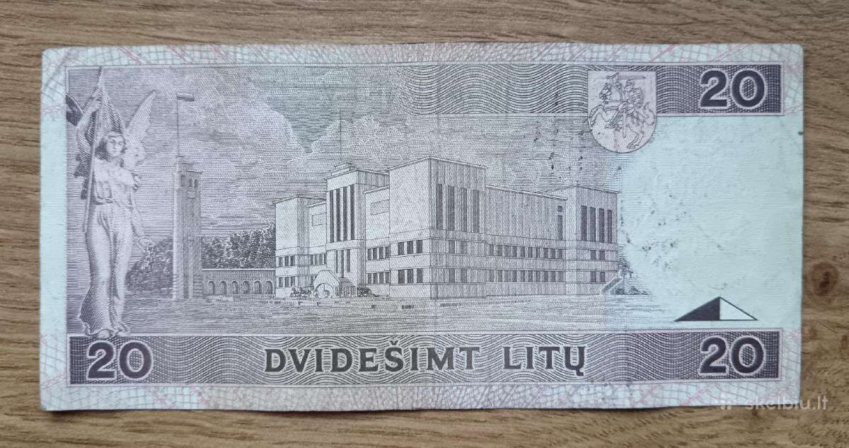 20 litų banknotas 1993 m. - nuotraukos Nr. 2