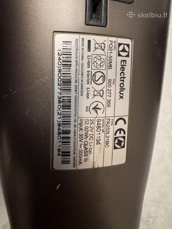 Dulkių siurblys šluota Electrolux Pq91-50mb - nuotraukos Nr. 3