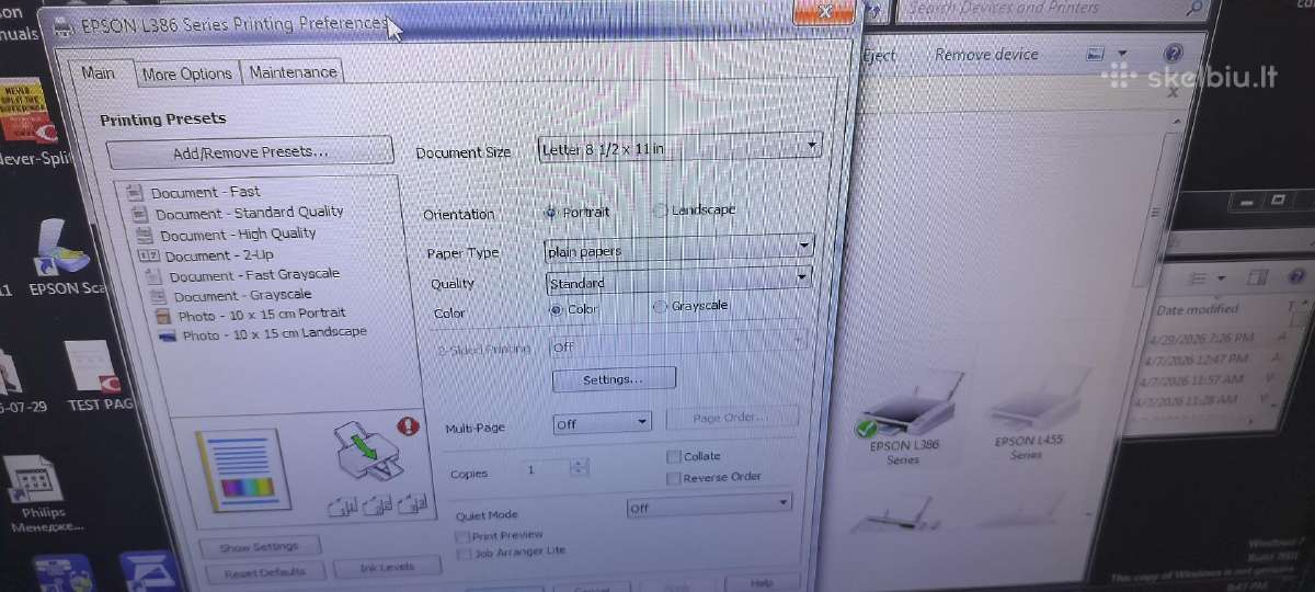 Epson L386 daugiafunkcis įrenginys - nuotraukos Nr. 6