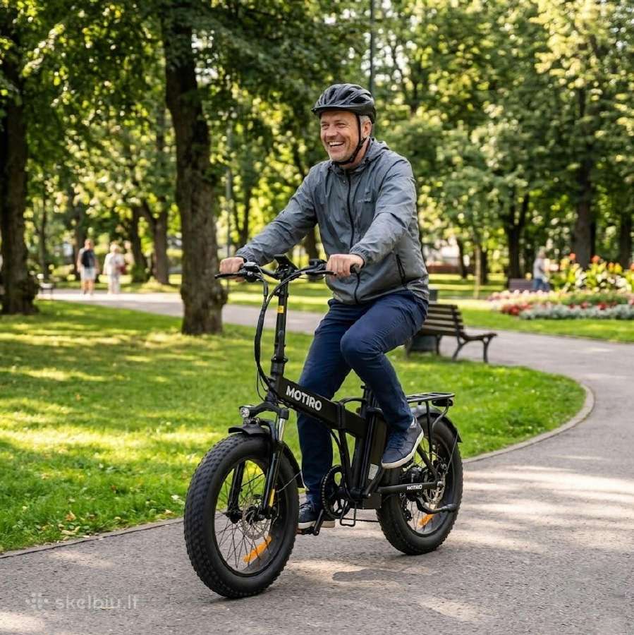 Elektrinis sulankstomas dviratis storom padangom - nuotraukos Nr. 4