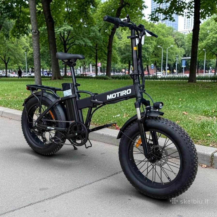 Elektrinis sulankstomas dviratis storom padangom - nuotraukos Nr. 6